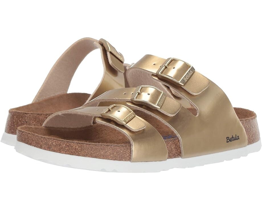 

Сандалии Birkenstock Leo Soft, цвет Metal Gold Birko-Flor