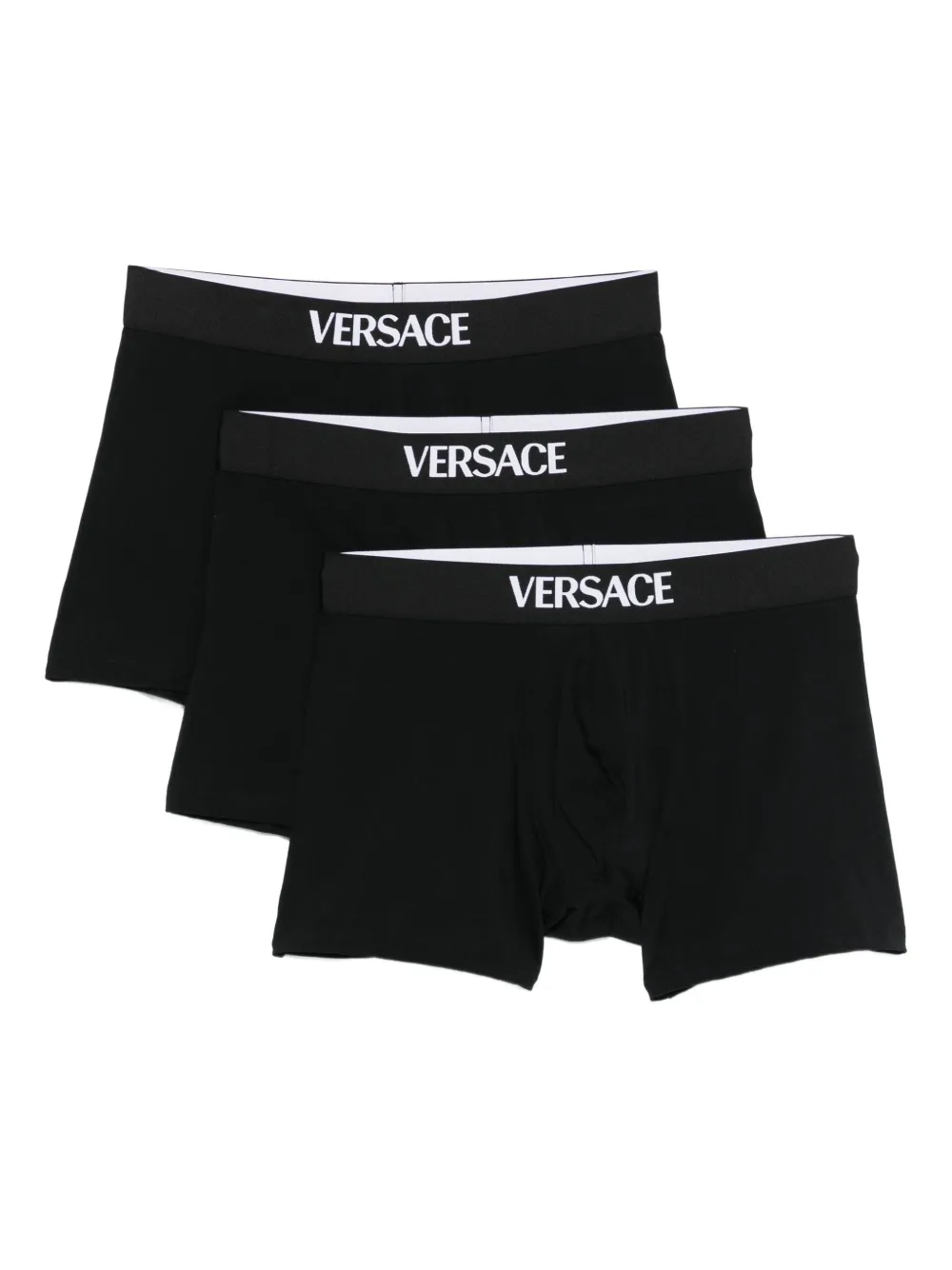

Комплект из трех боксеров с логотипом Versace, черный
