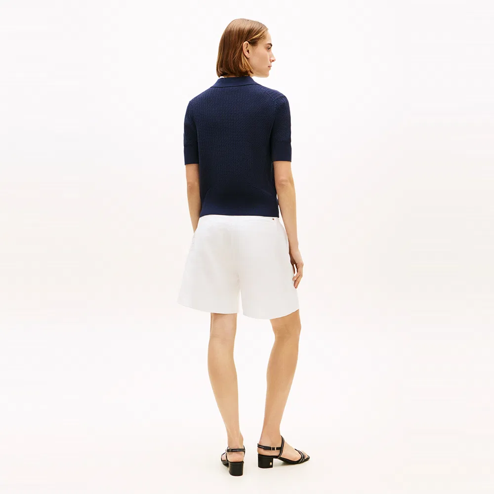 Женский свитер-поло Pointelle тёмно-синего цвета от Tommy Hilfiger Women — фото 3