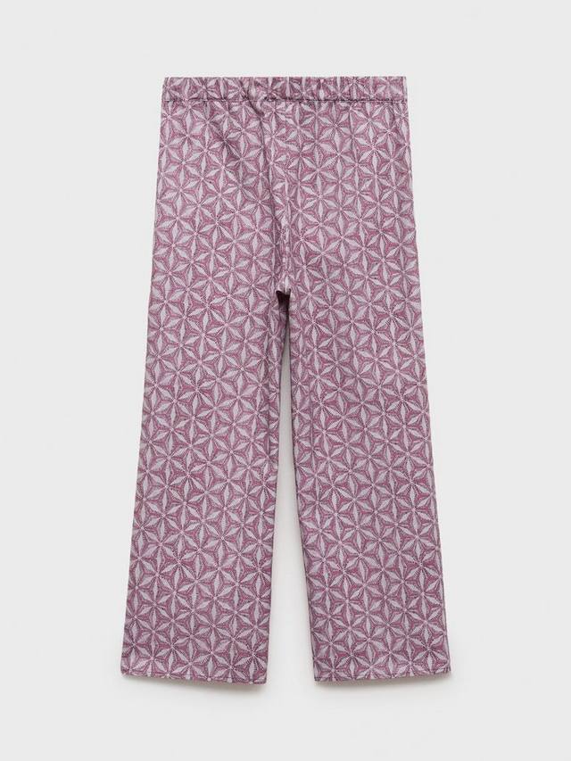 Детские брюки Carlota Geometric с широкими штанинами Mango, Pink — фото 4