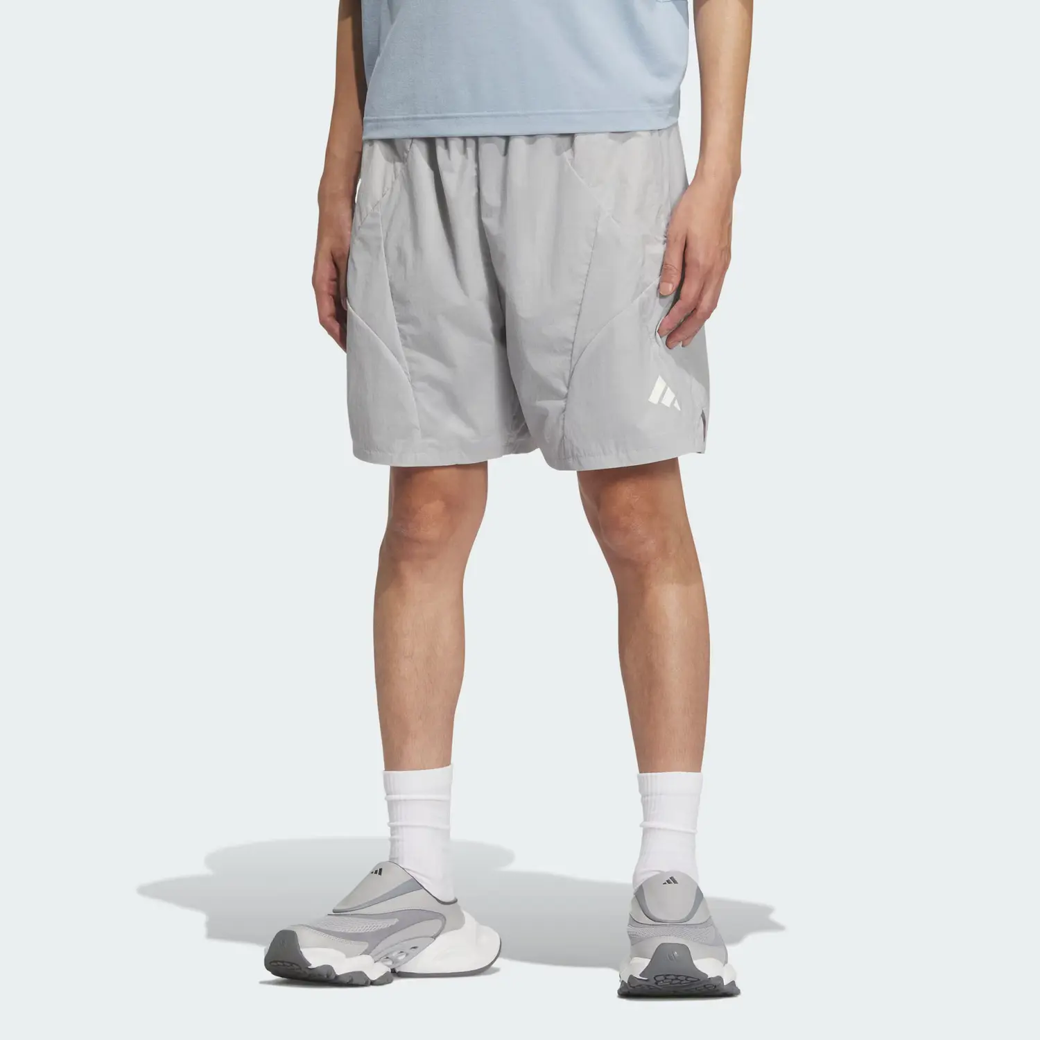 FOS Collection FUTURE STYLE WOVEN SHORTS повседневные шорты мужские light gray Adidas, светло-серый — фото 3