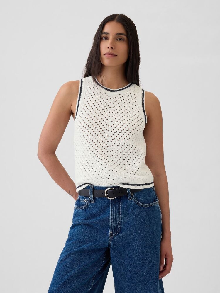 

Укороченный топ крючком Gap, белый