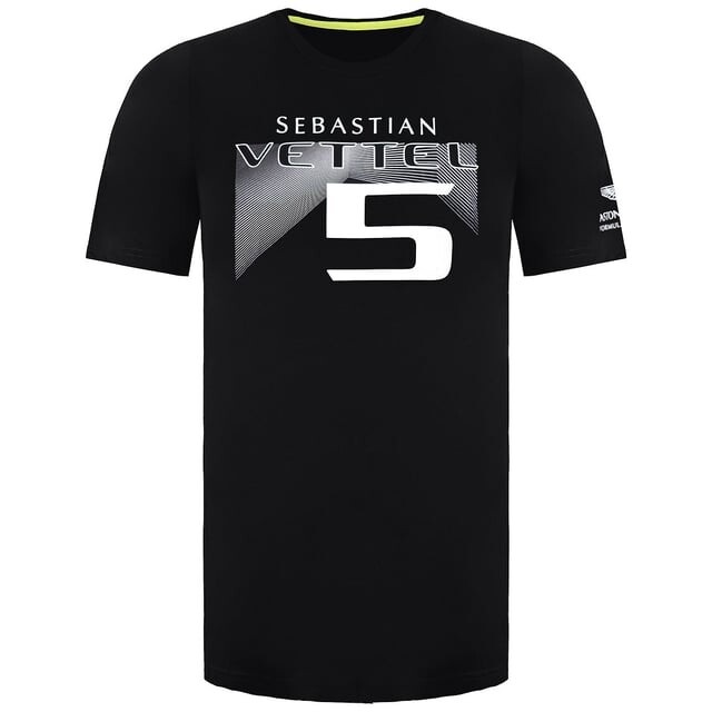 

Мужская черная футболка F1 Sebastian Vettel Driver Aston Martin, черный