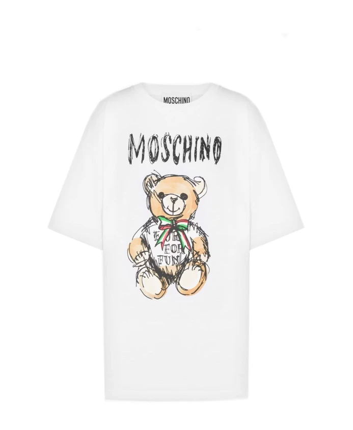 

Футболка с плюшевым мишкой Moschino, белый