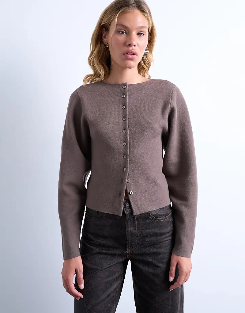 

Кардиган Topshop с рукавами-фонариками, овсяного цвета