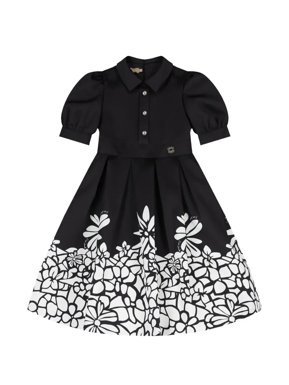 Платье с цветочным принтом Elie Saab Junior, черный