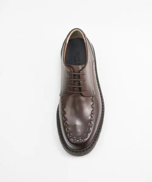 Мужские туфли дерби TRUFITSHOES U-образный мысок из натуральной кожи коричневые — фото 4