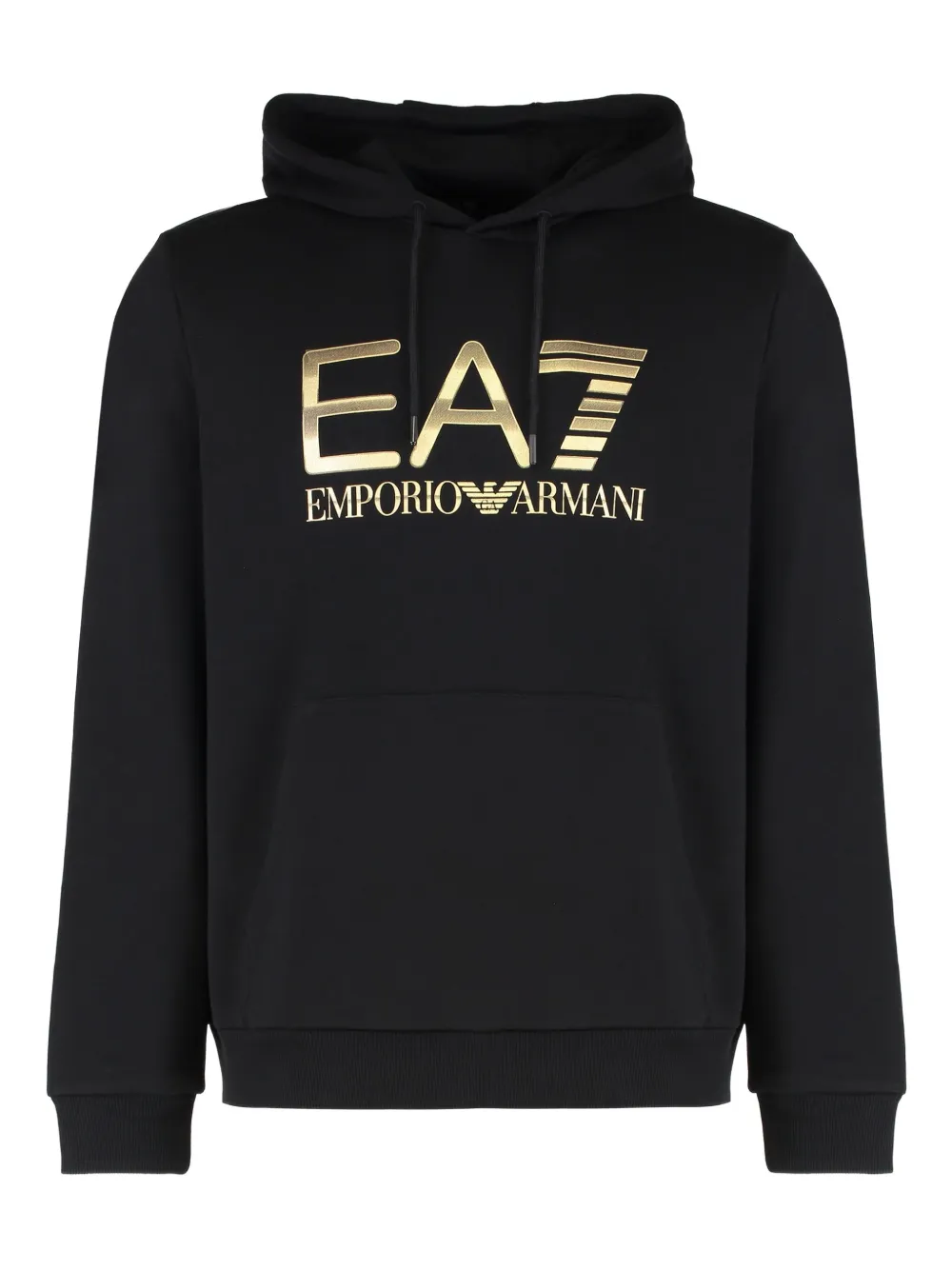 

Хлопковая толстовка с логотипом Ea7 Emporio Armani, черный