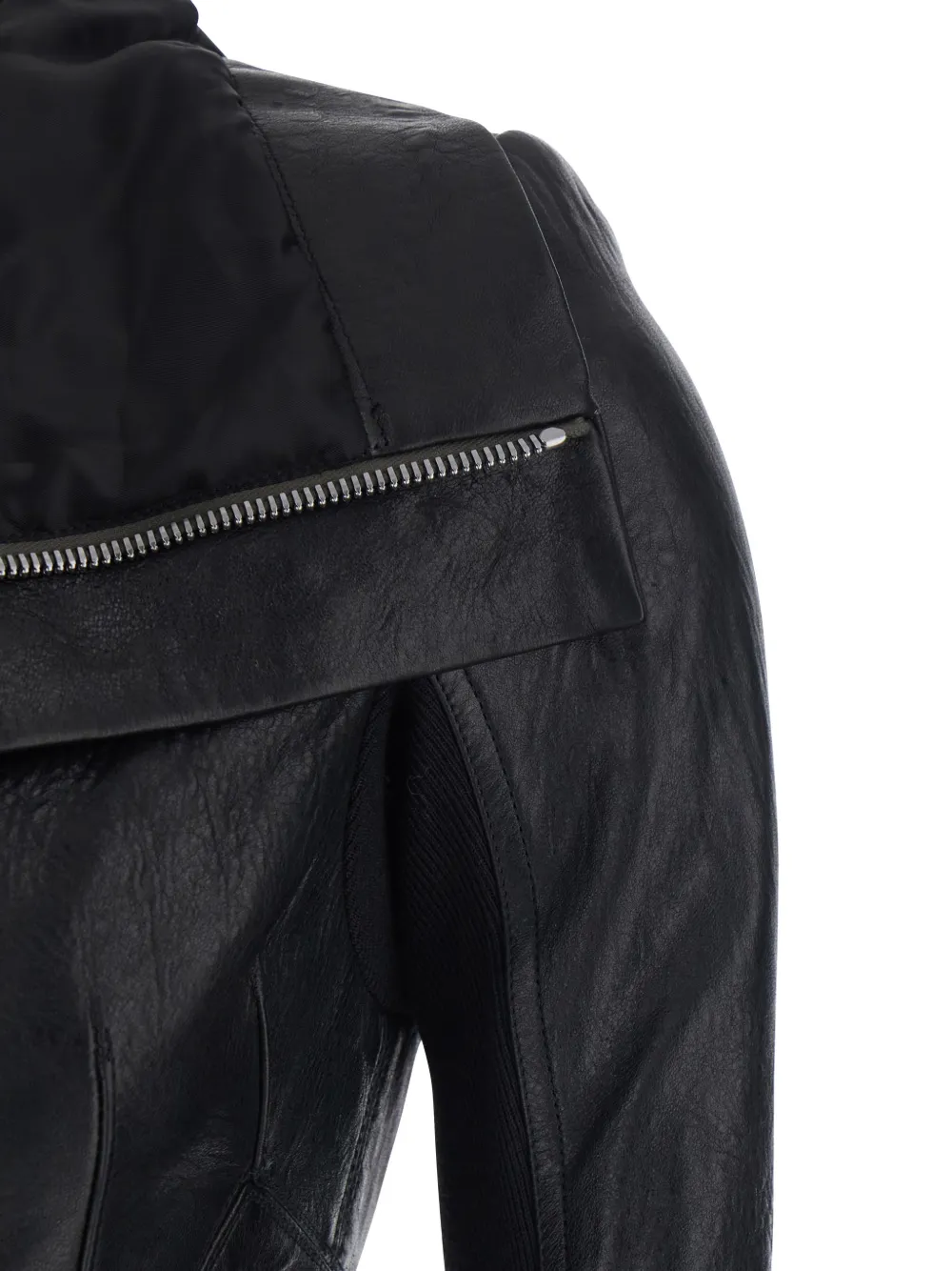 Кожаная куртка на молнии Rick Owens, черный — фото 4