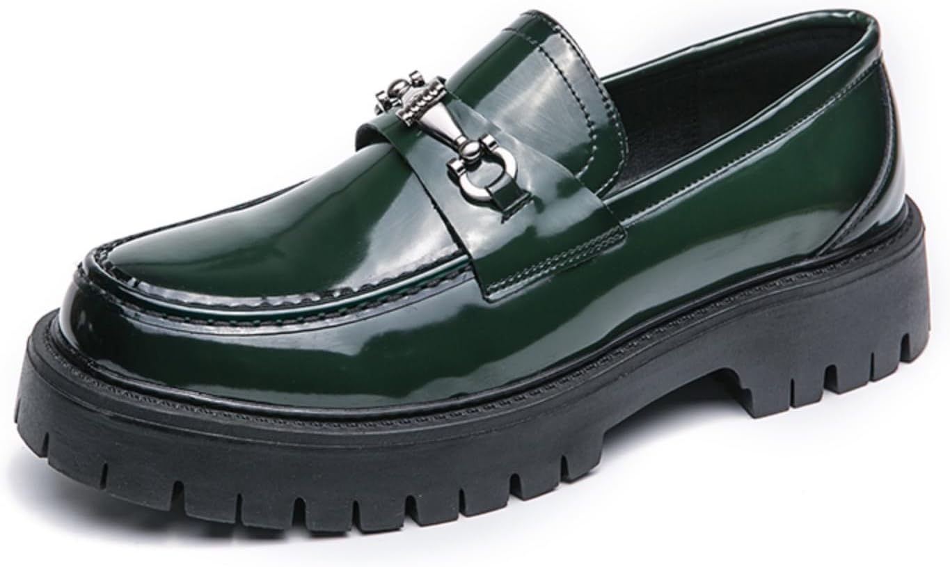 

Мужские зеленые лаковые лоферы, уникальная официальная обувь - подходит для особых случаев, работы и повседневного использования Aokisx