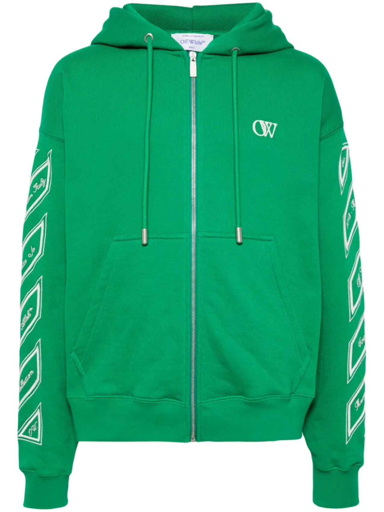 

Off-White худи на молнии с полосками Diag, зеленый