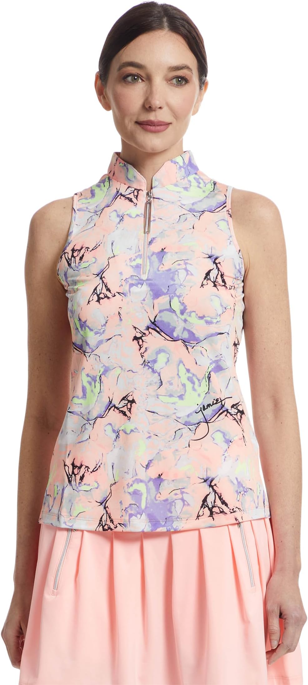 

Топ Jamie Sadock Crackle Print Sleeveless Top, цвет Shell