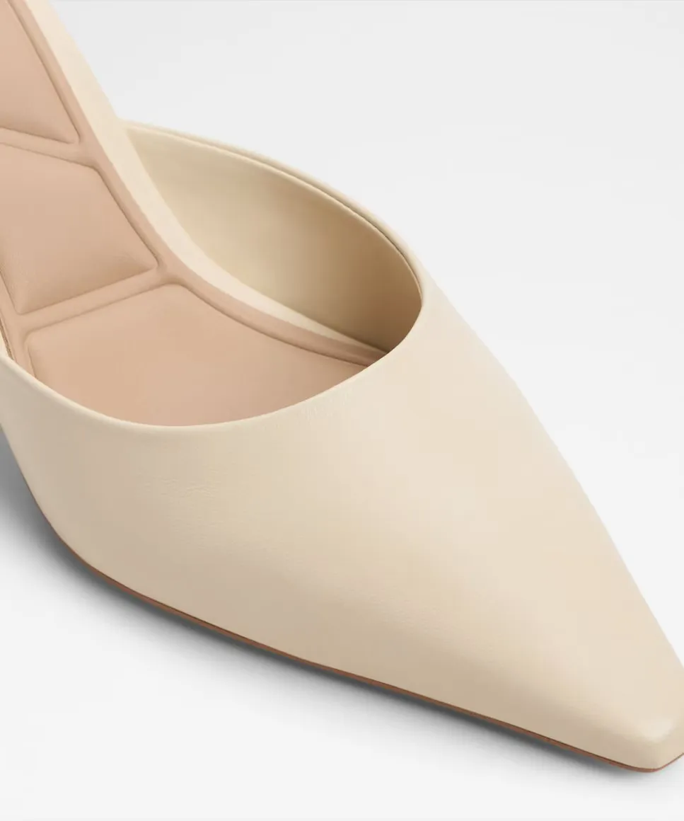 Женские кожаные мюли с заостренным носком Aldo, бежевый — фото 2