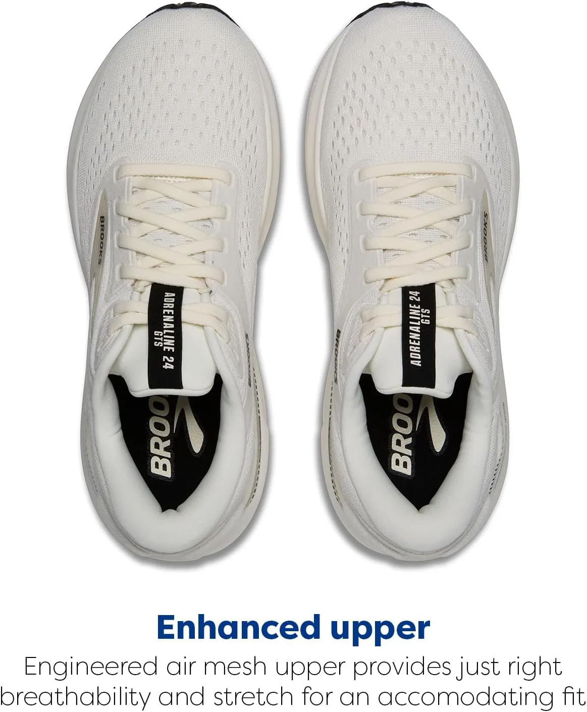 Мужские беговые кроссовки Brooks Adrenaline GTS 24 с поддерживающей подошвой, Coconut Black White Sand — фото 4