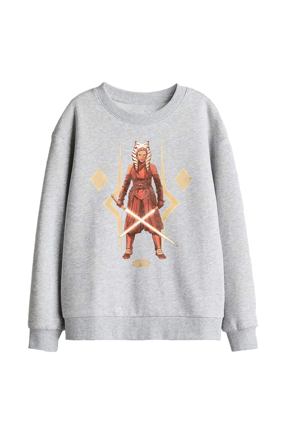 Детский свитшот с принтом Ahsoka Star Wars, светло-серый