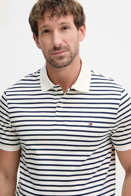 Поло мужское из хлопка Tommy Hilfiger, синий — фото 4