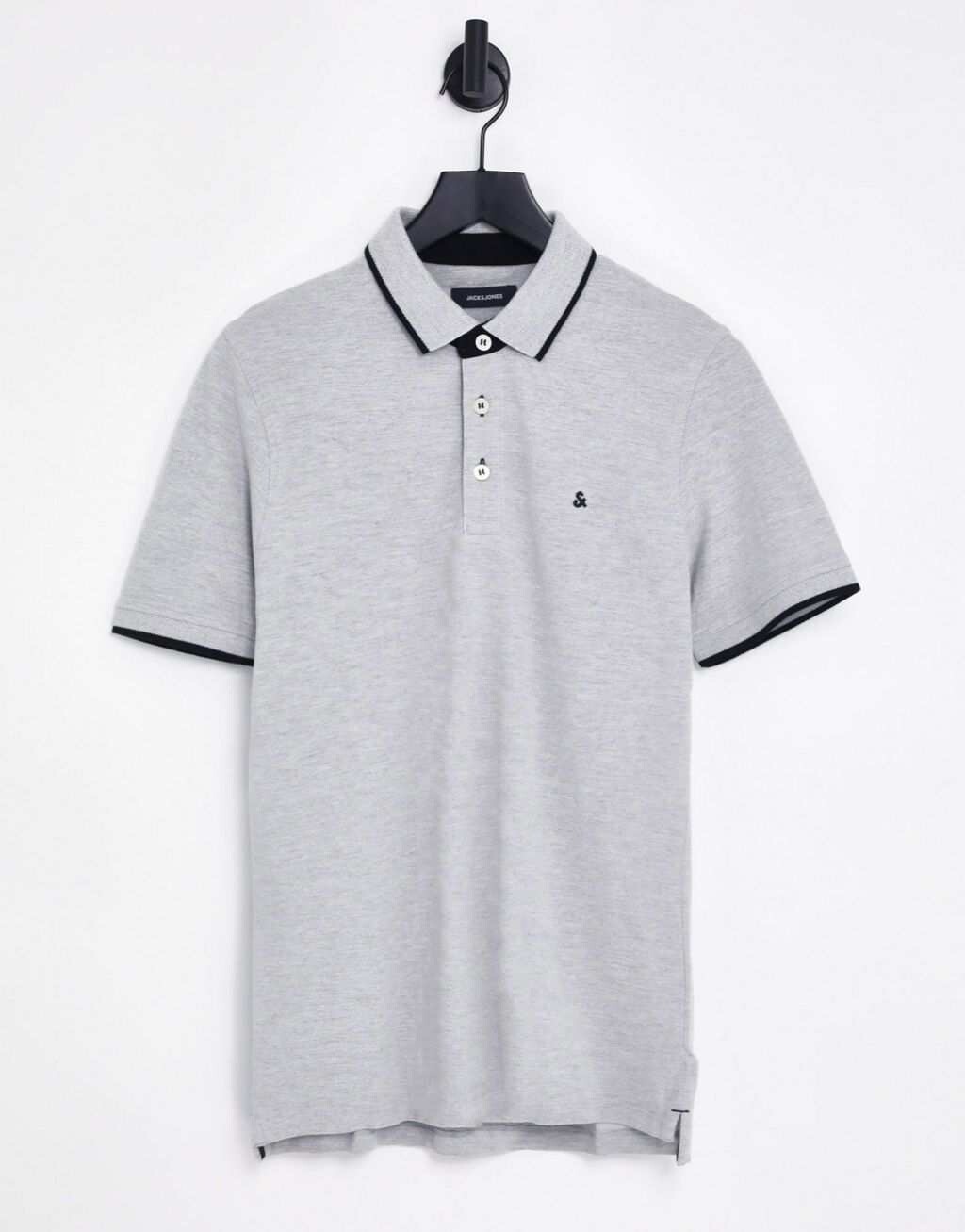 

Серая меланжевая футболка-поло Jack & Jones Essentials, Серый, Серая меланжевая футболка-поло Jack & Jones Essentials