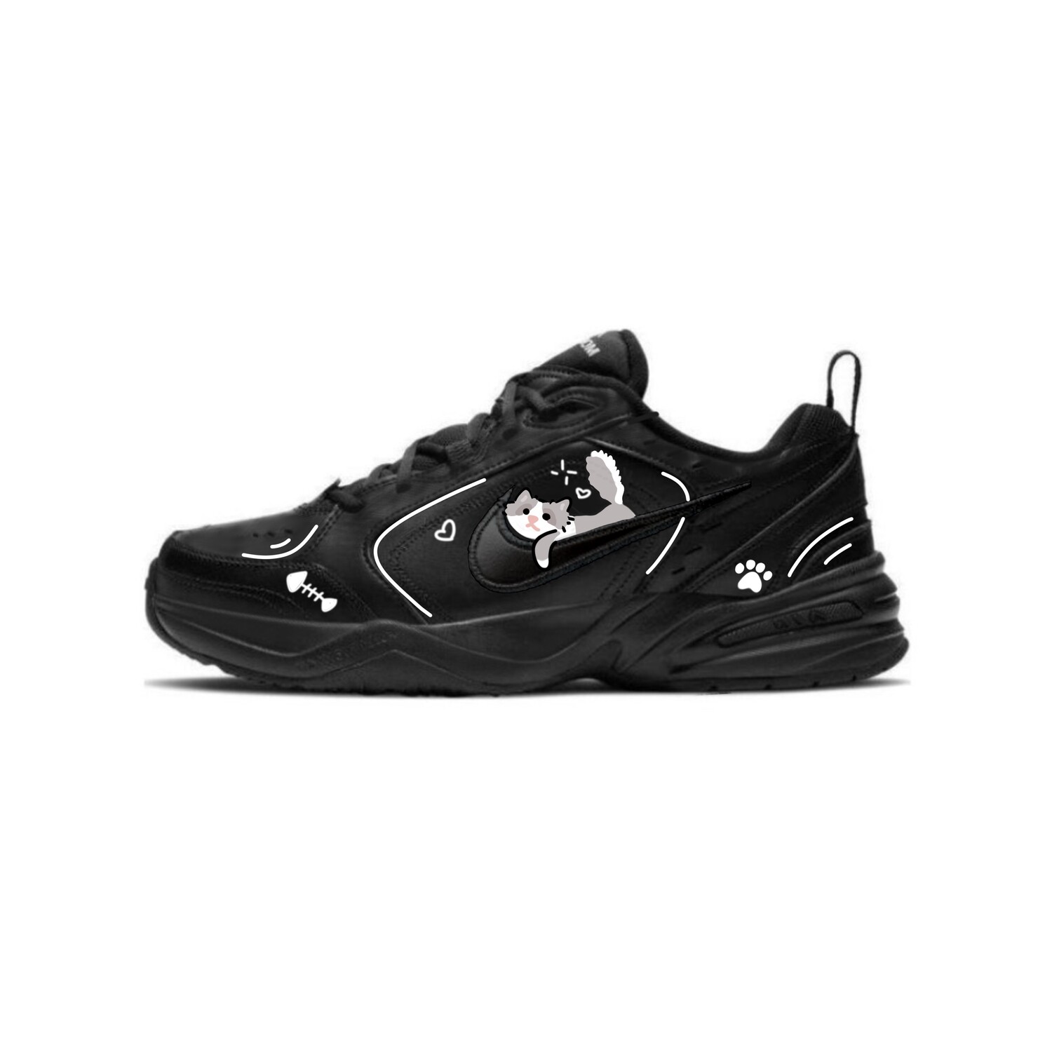 

Кроссовки Air Monarch 4 Chunky унисекс с низким верхом черного/белого цвета Nike