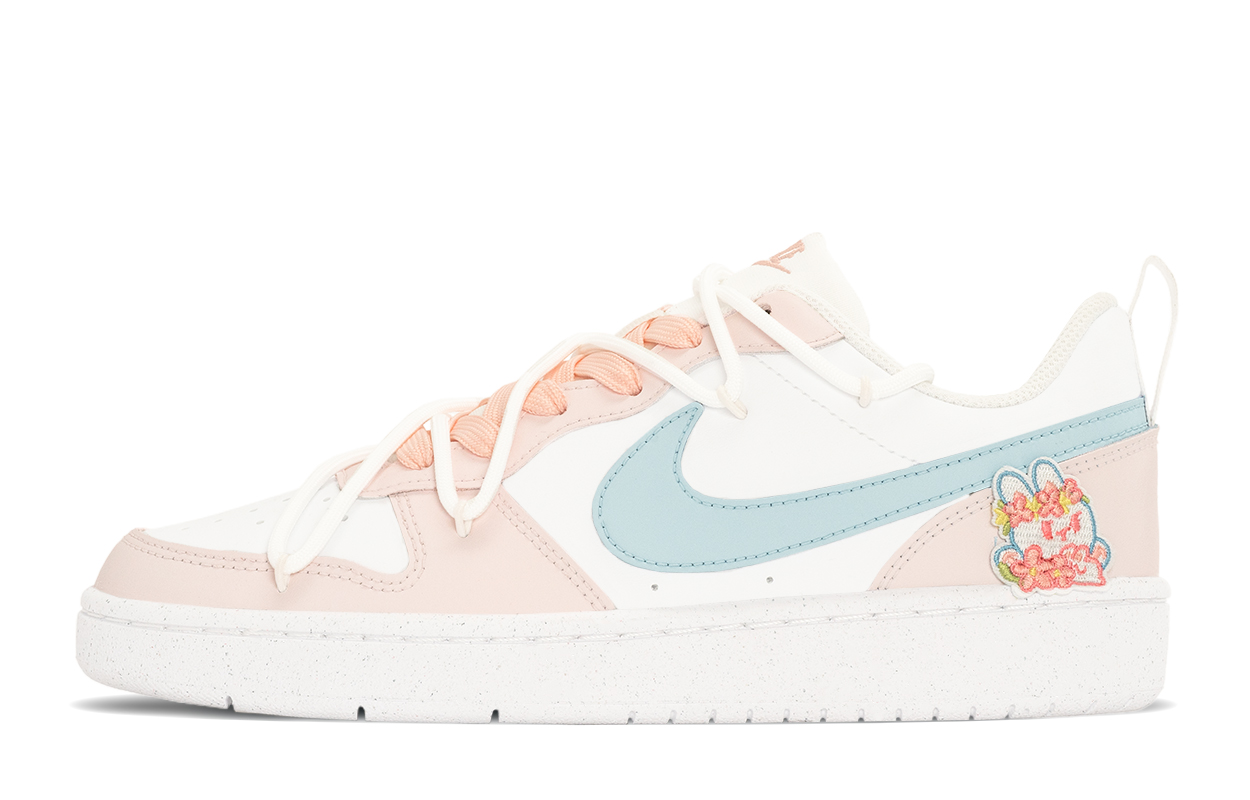 

Nike Court Borough Meow противоскользящие износостойкие низкие детские скейтбординговые туфли Pink Blue для подростков