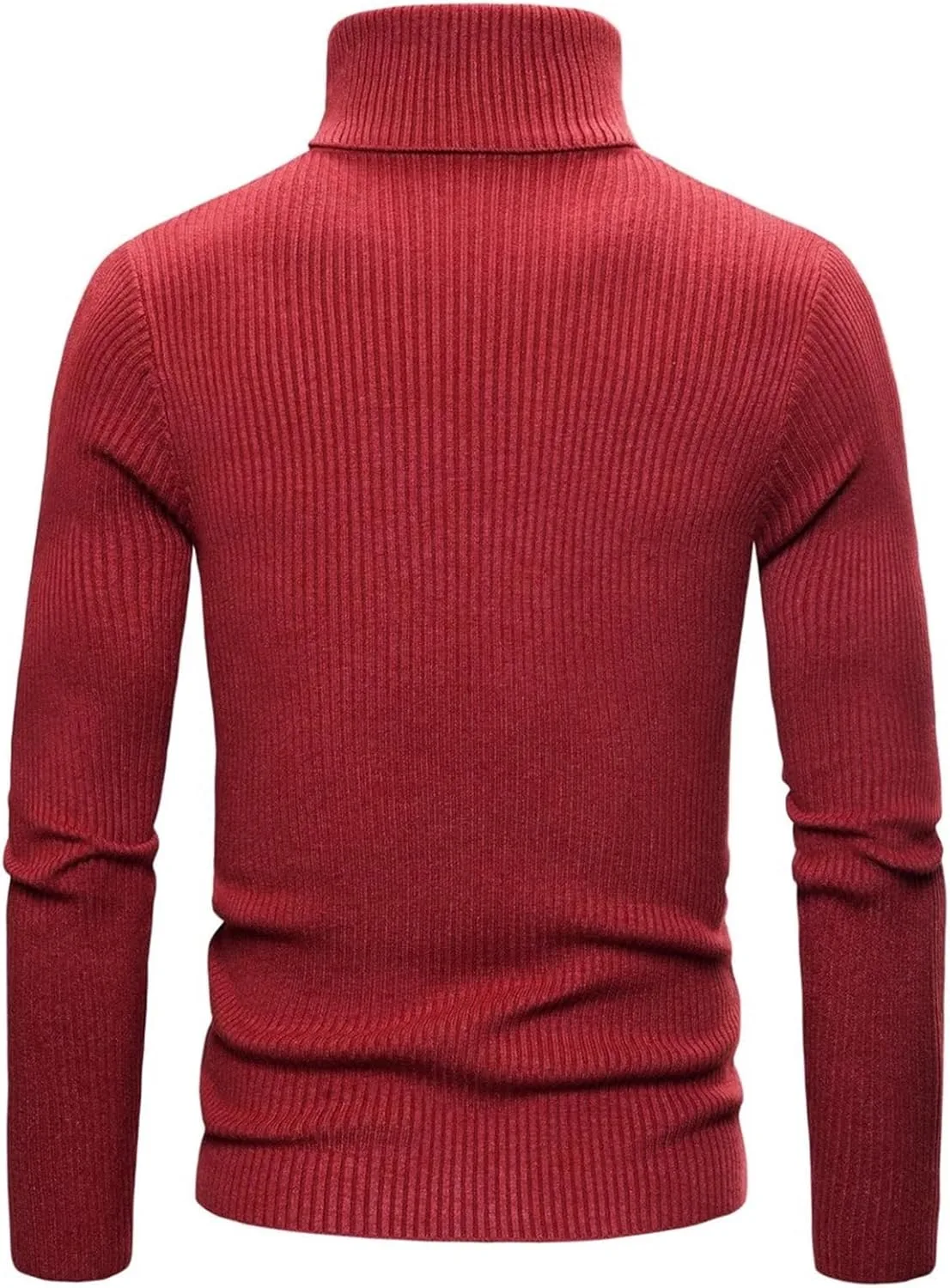 Мужской повседневный свитер-водолазка Slim Fit с рубчиком — фото 4