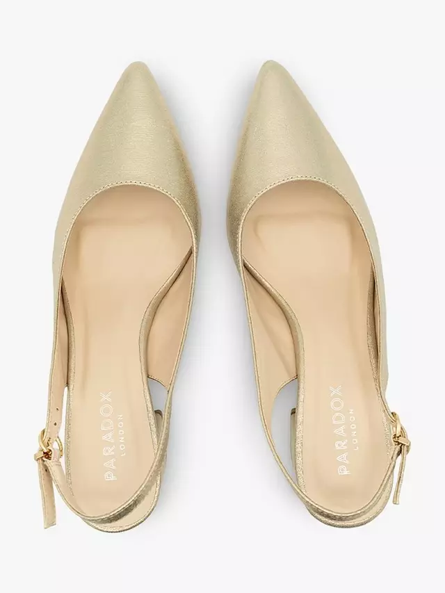 Туфли-лодочки Paradox London Imelda Shimmer Block Heel Sling Back, цвет champagne — фото 4