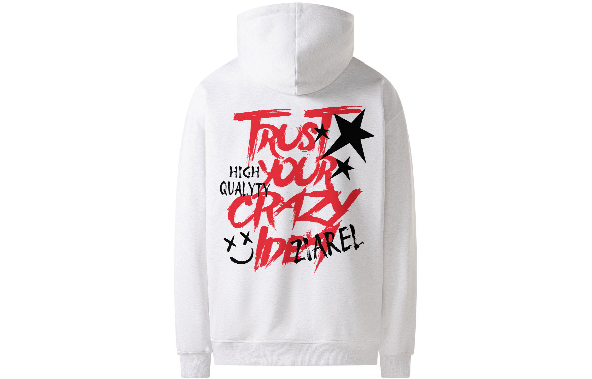

Толстовка Unisex Hooded Moderate Heavyweight ZIAREL, белый серый