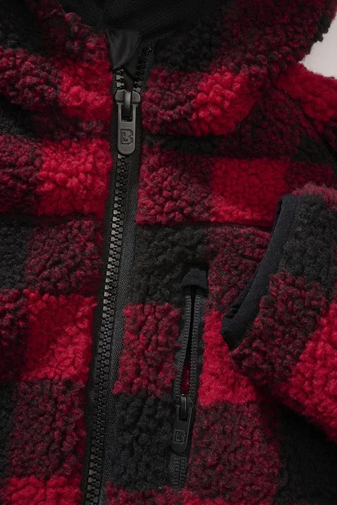 Детская флисовая куртка/свитер "Kids Teddy Fleece Jacket Hooded" красного цвета Brandit — фото 3