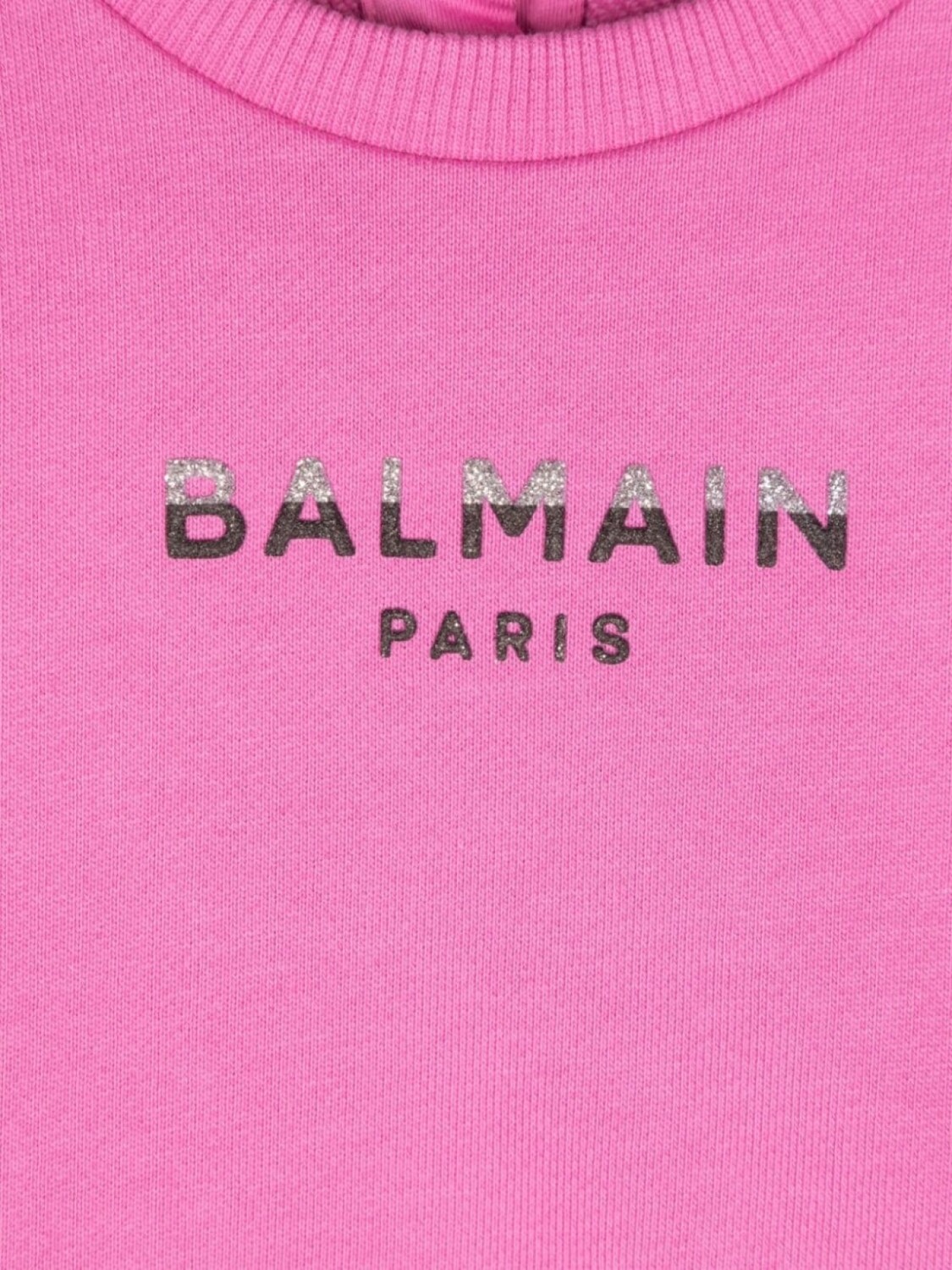 Balmain Kids толстовка с тисненым логотипом, розовый — фото 3