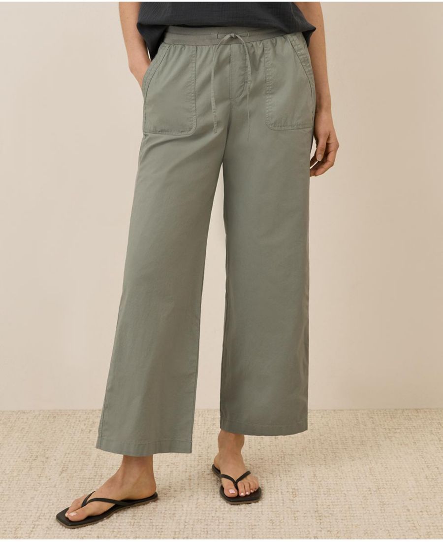 

Женские брюки-монтерей поплин из органического хлопка с широкими штанинами Pact, Shadow