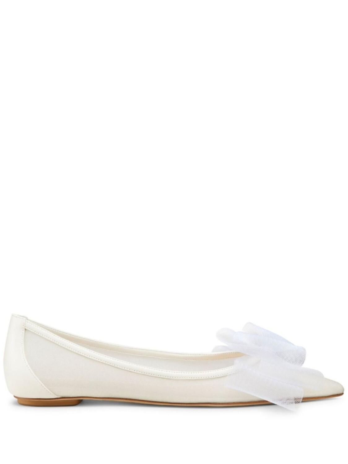 Туфли-балетки Stuart Weitzman Blushing Bow, белый
