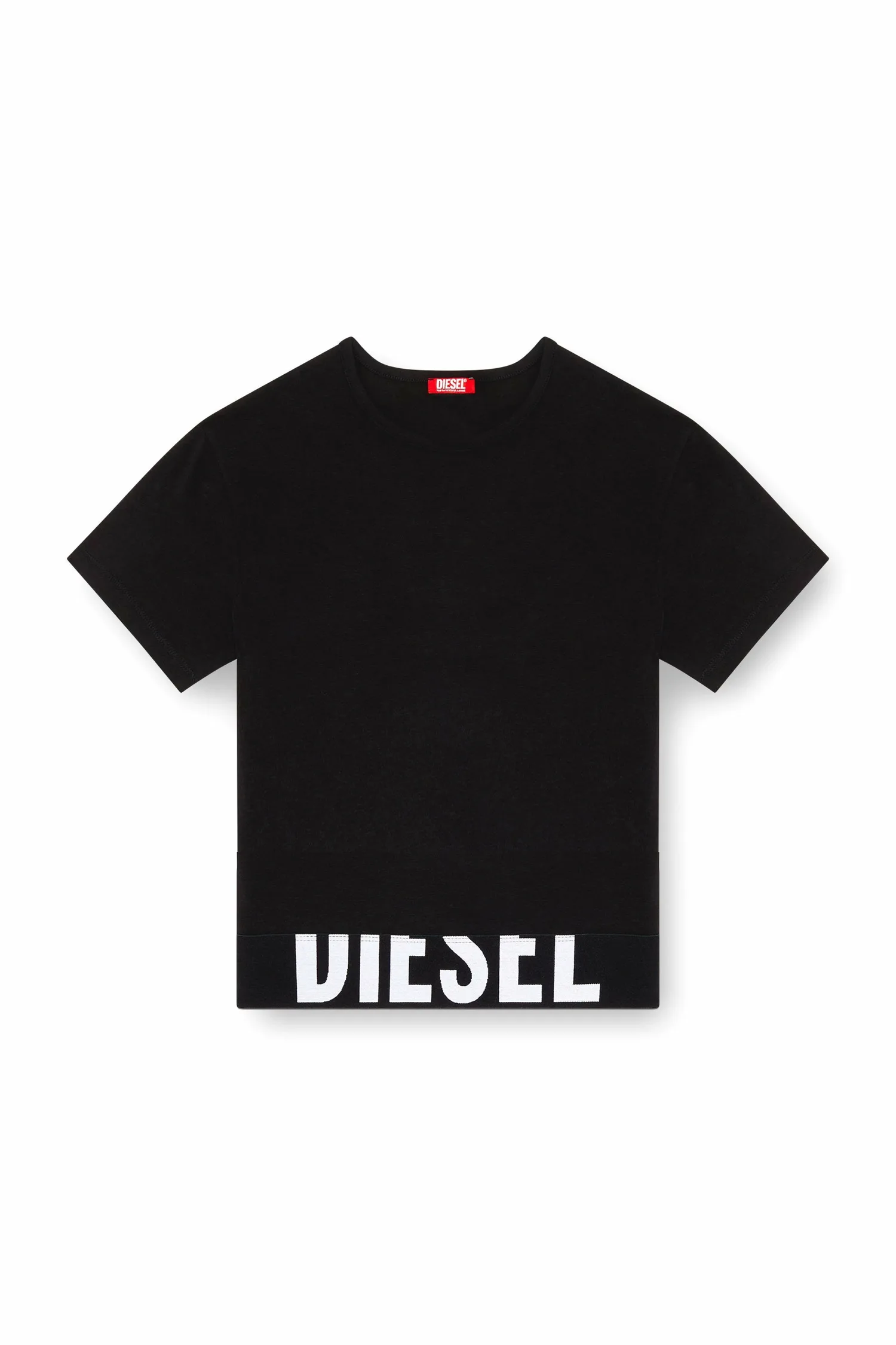 Женская укороченная футболка Diesel, black — фото 4