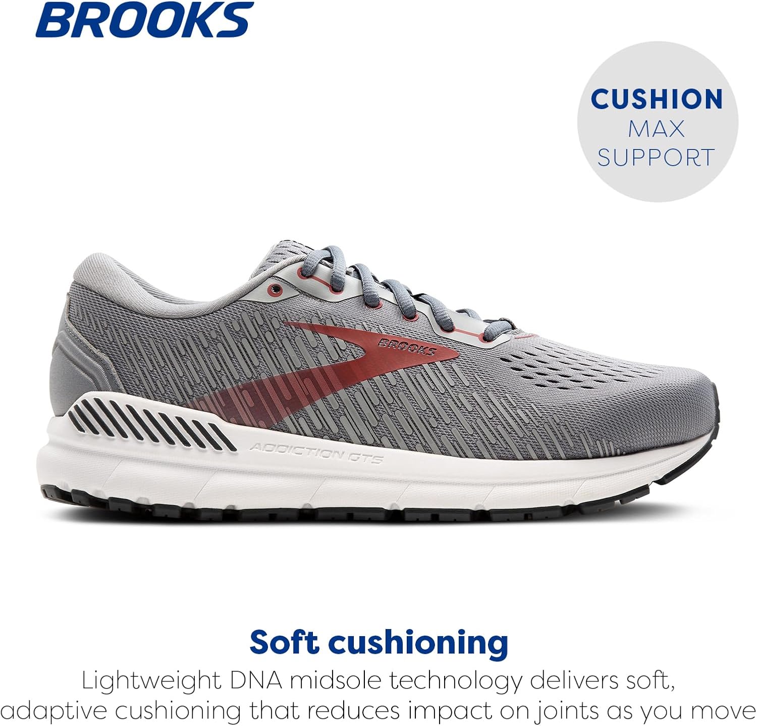 Мужские кроссовки для бега Brooks Addiction GTS 15 с поддержкой, черный/серый — фото 2