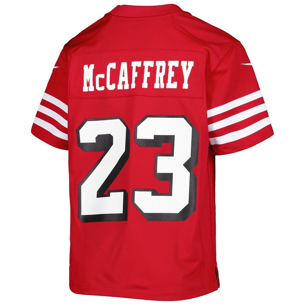 Молодежная игровая майка Nike Christian McCaffrey Scarlet San Francisco 49ers, красный — фото 4