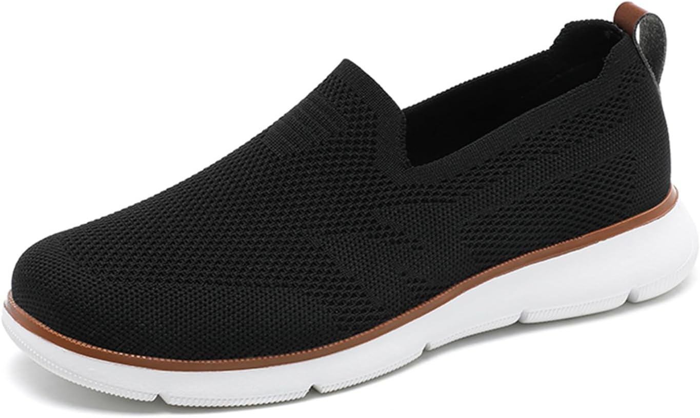 

Мужские повседневные туфли без шнурков, сетчатые деловые оксфорды, спортивная обувь, легкие и дышащие, для ходьбы Medasain, белый/черный