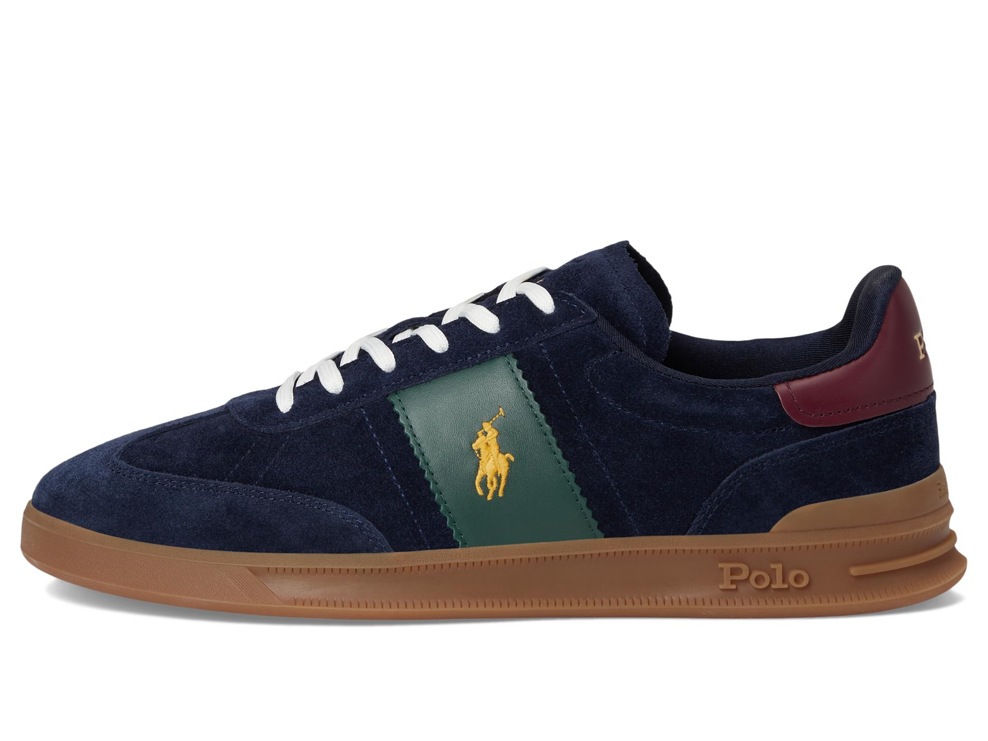 Кроссовки Polo Ralph Lauren Heritage Aera Suede Sneakers, цвет Navy/Wine/Forest 1 — фото 4