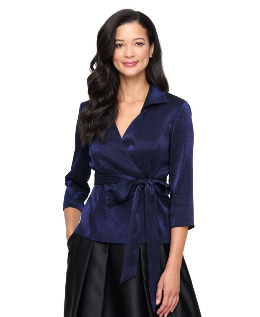 

Женский блестящий топ с V-образным вырезом Alex Evenings, DARK ROYAL