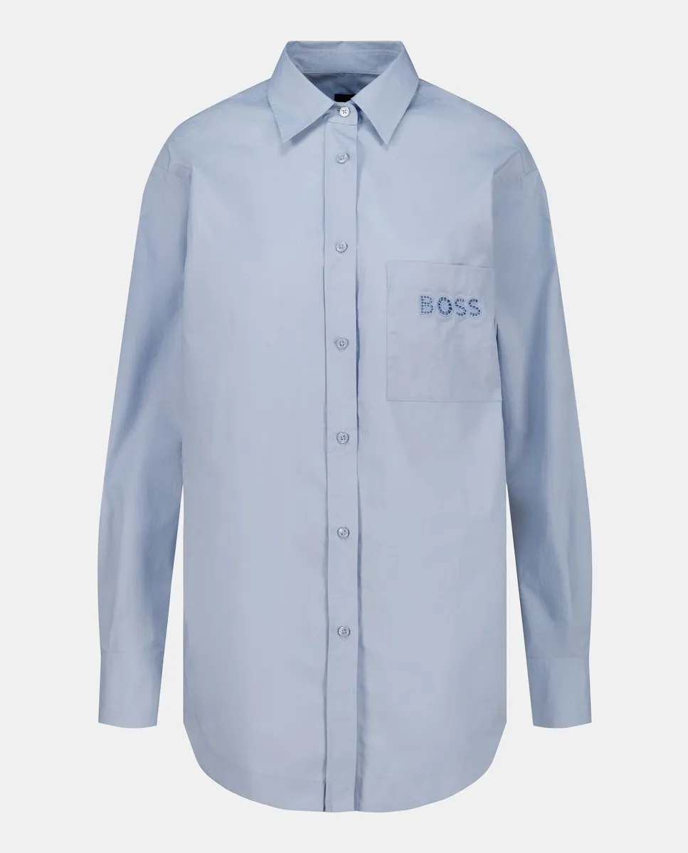 

Рубашка с длинным рукавом Hugo Boss, голубой