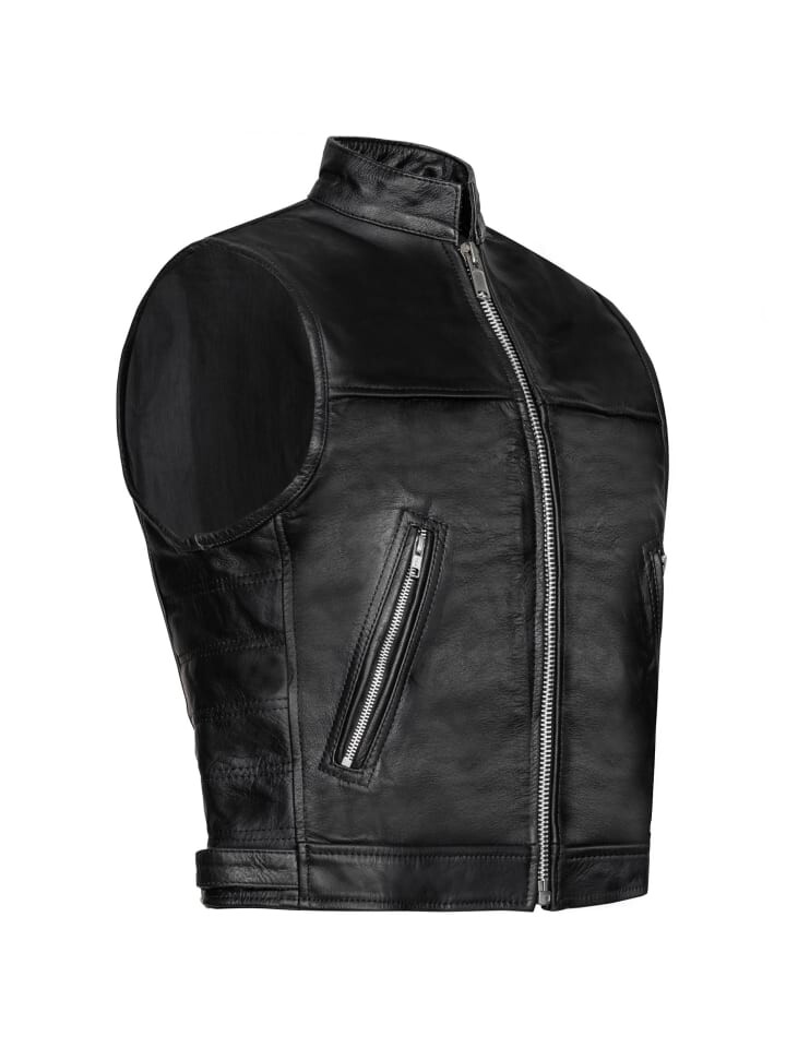 

Жилет PAULGOS Lederweste Biker Kutte Echtleder BW8, черный