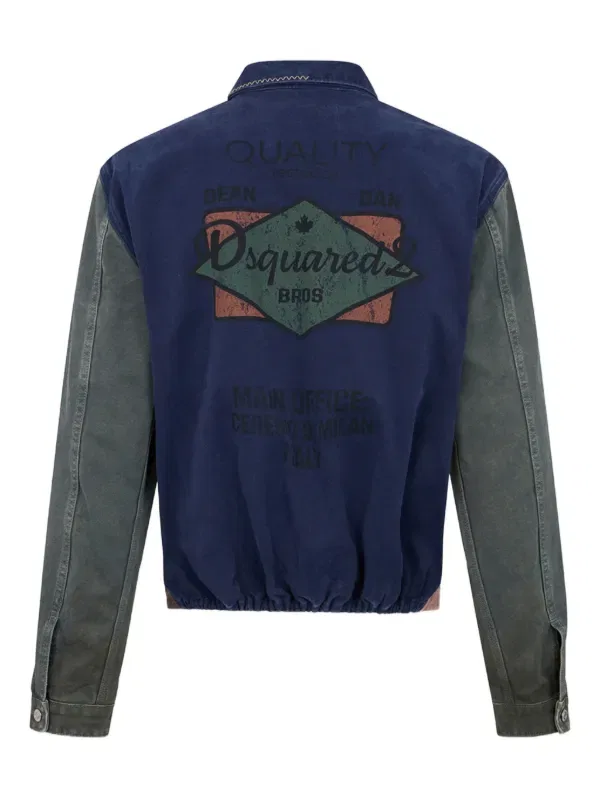 Переработанная куртка-кабан с цветовыми блоками Dsquared2, синий — фото 2