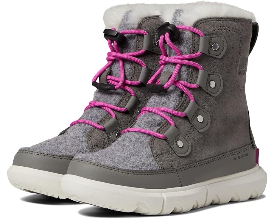 

Ботинки Sorel Explorer Lace WP, цвет Quarry/Bright Lavender
