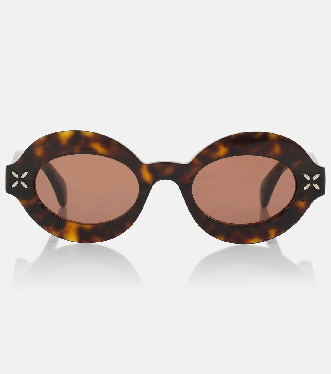 

Солнцезащитные очки в круглой оправе «лепесток» Alaïa, цвет havana-havana-brown