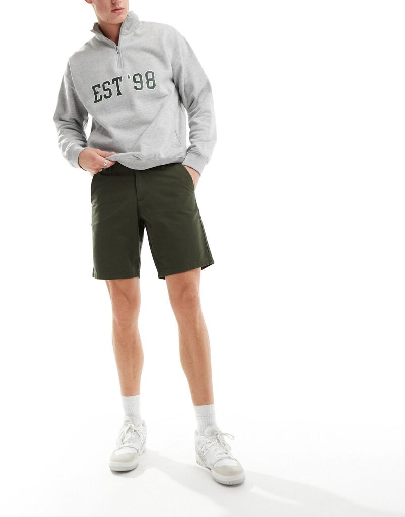 

Узкие шорты чиносы цвета хаки ASOS