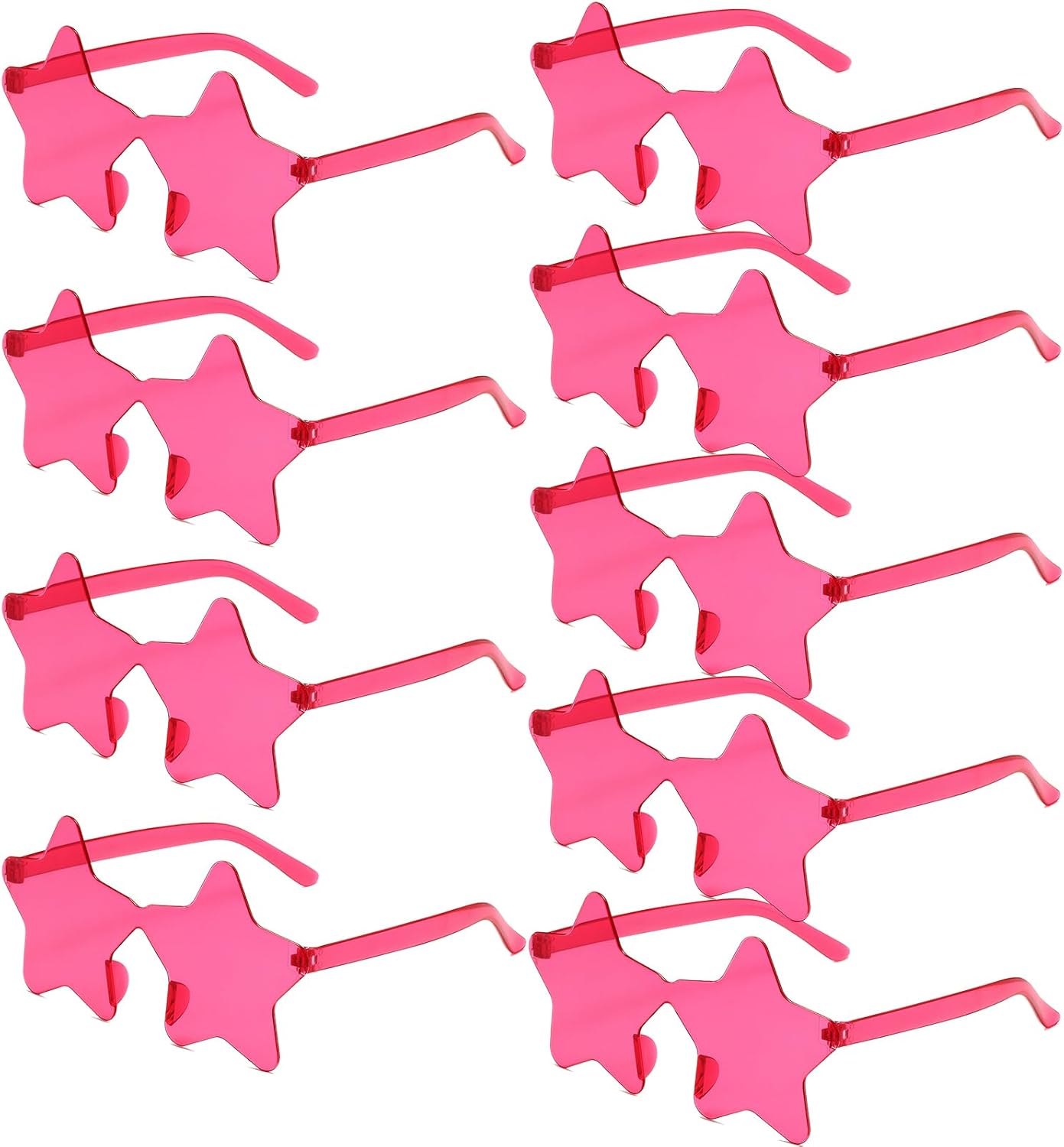 

Набор из 9 солнцезащитных очков в форме звезды, разноцветные очки без оправы в форме звезды, универсальные сувениры для вечеринок на пляже, у бассейна и на открытом воздухе MIUSKATL, 9 Hot Pink