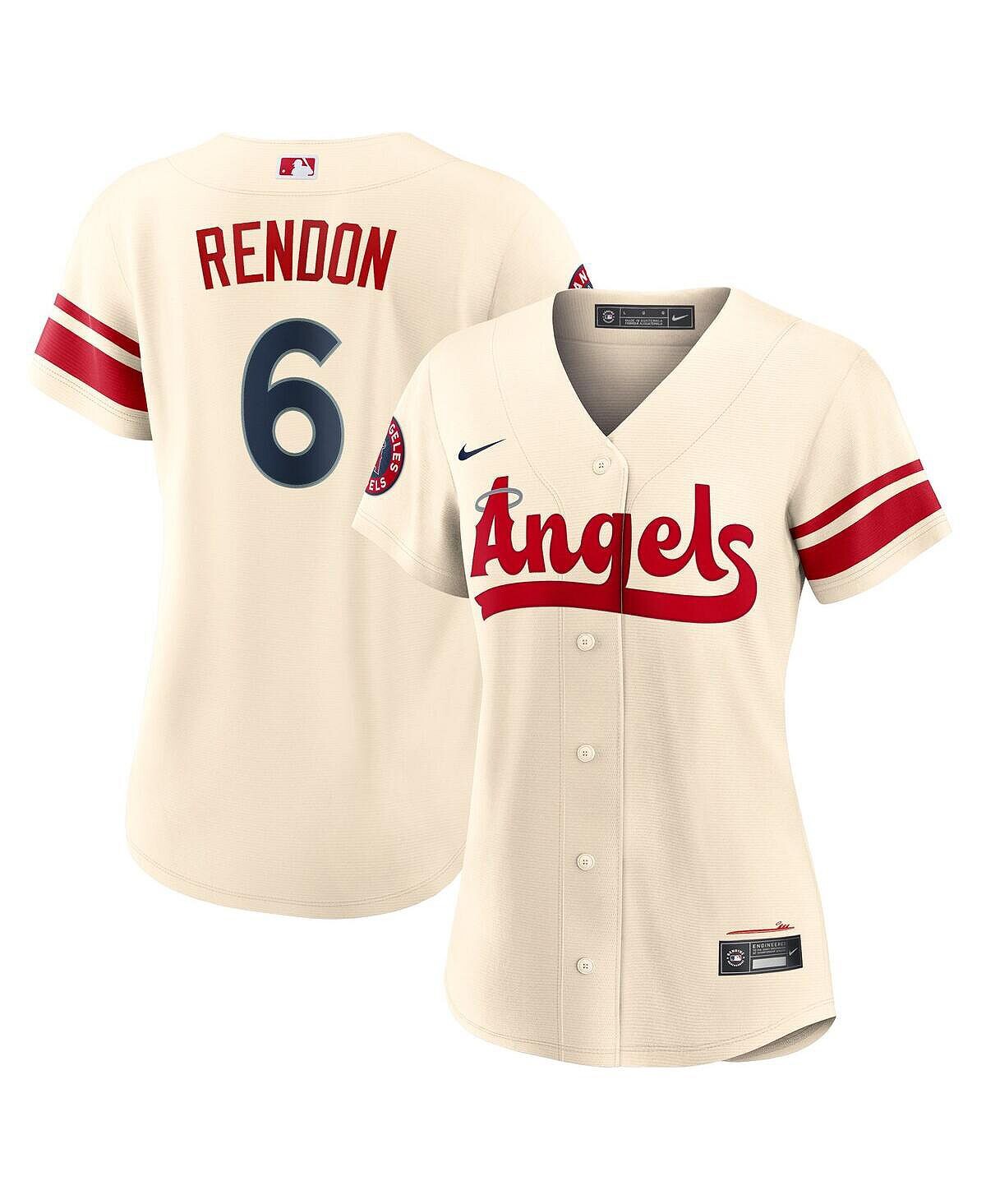 Женская футболка Энтони Рендон кремового цвета Los Angeles Angels 2022 City Connect Replica Player Jersey Nike — фото 2