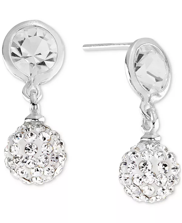 

Серьги-Подвески с кубическим цирконием в форме шара из стерлингового серебра (также доступны из 14-каратного золота поверх стерлингового серебра) Macy'S, silver