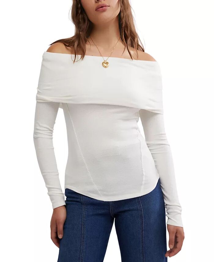 

Женский топ Iris Layering с открытыми плечами Free People, слоновая кость/кремовый
