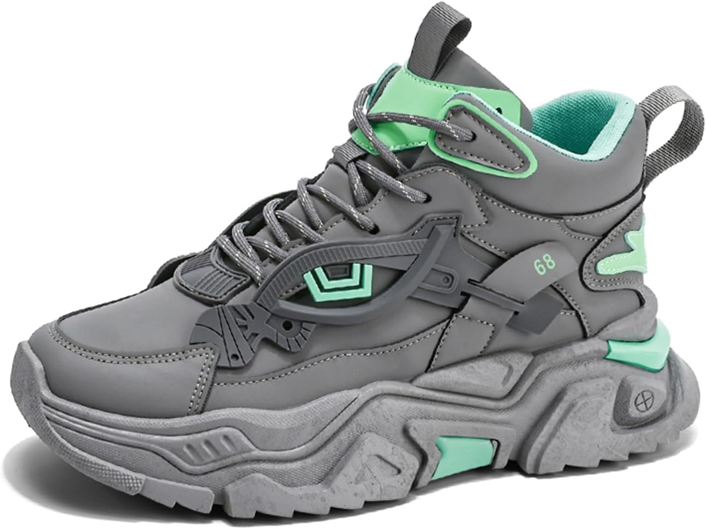 

Мужские повседневные спортивные кроссовки для тенниса, работы и прогулок, массивные высокие модные кеды Spwagym, зеленый