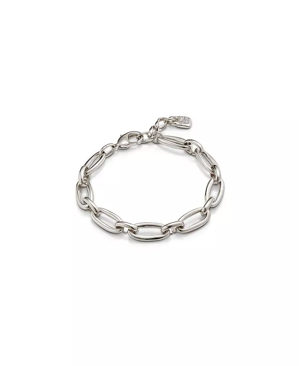 

Браслет среднего размера с овальным звеном и карабинной застежкой Unode50, silver