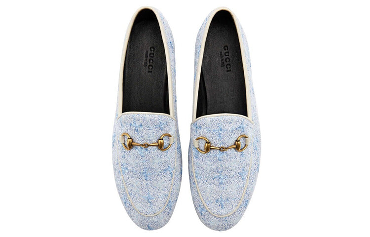 Лоферы (WMNS) Gucci Jordaan Tweed Loafers 'Blue' — фото 4