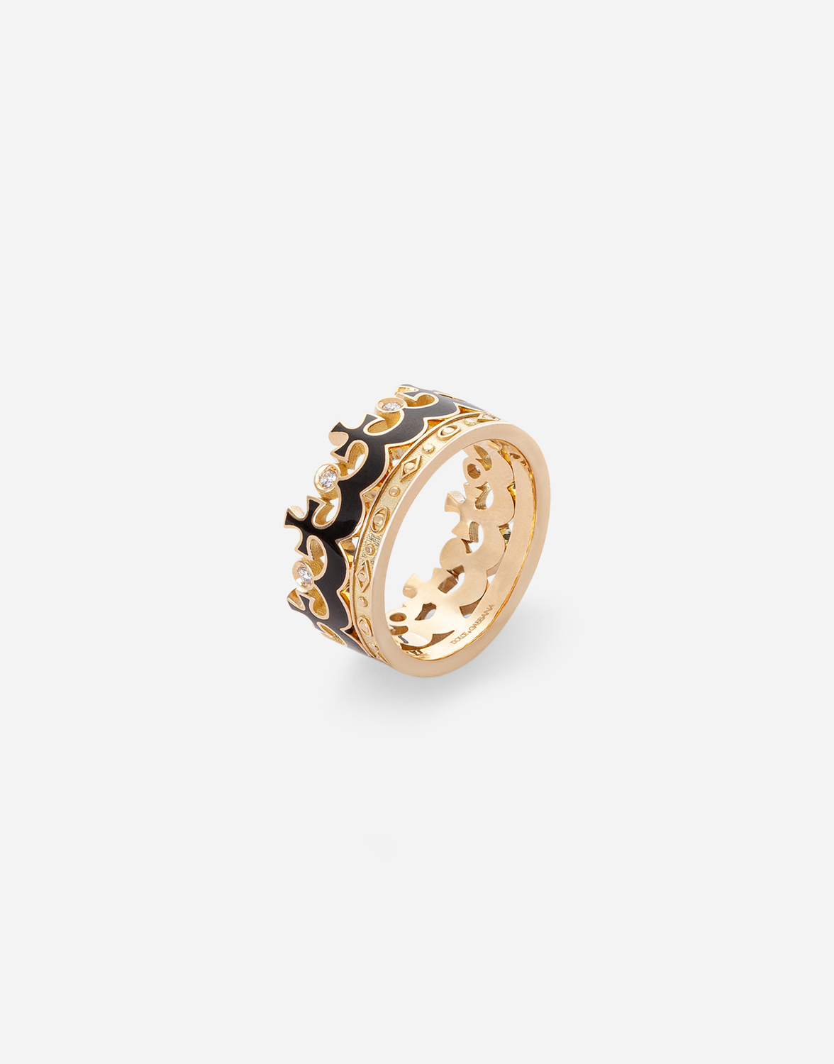 Королевское кольцо из желтого золота 750 пробы с бриллиантами Dolce & Gabbana, золото — фото 2